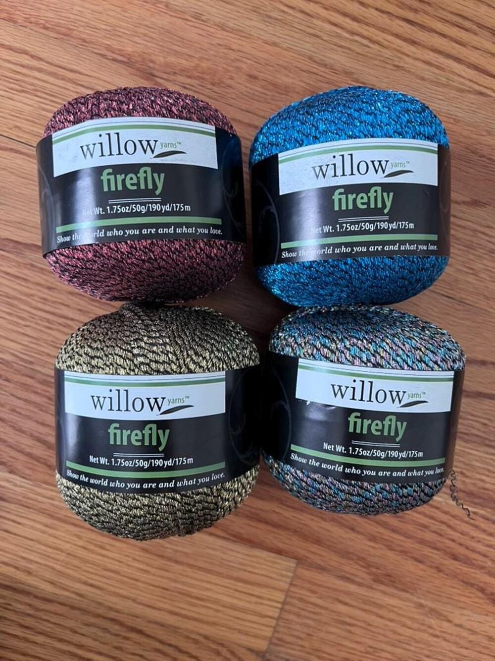 Discontinued Willow Yarns Firefly Metallic Ladder Yarn Lot (4 Skeins)